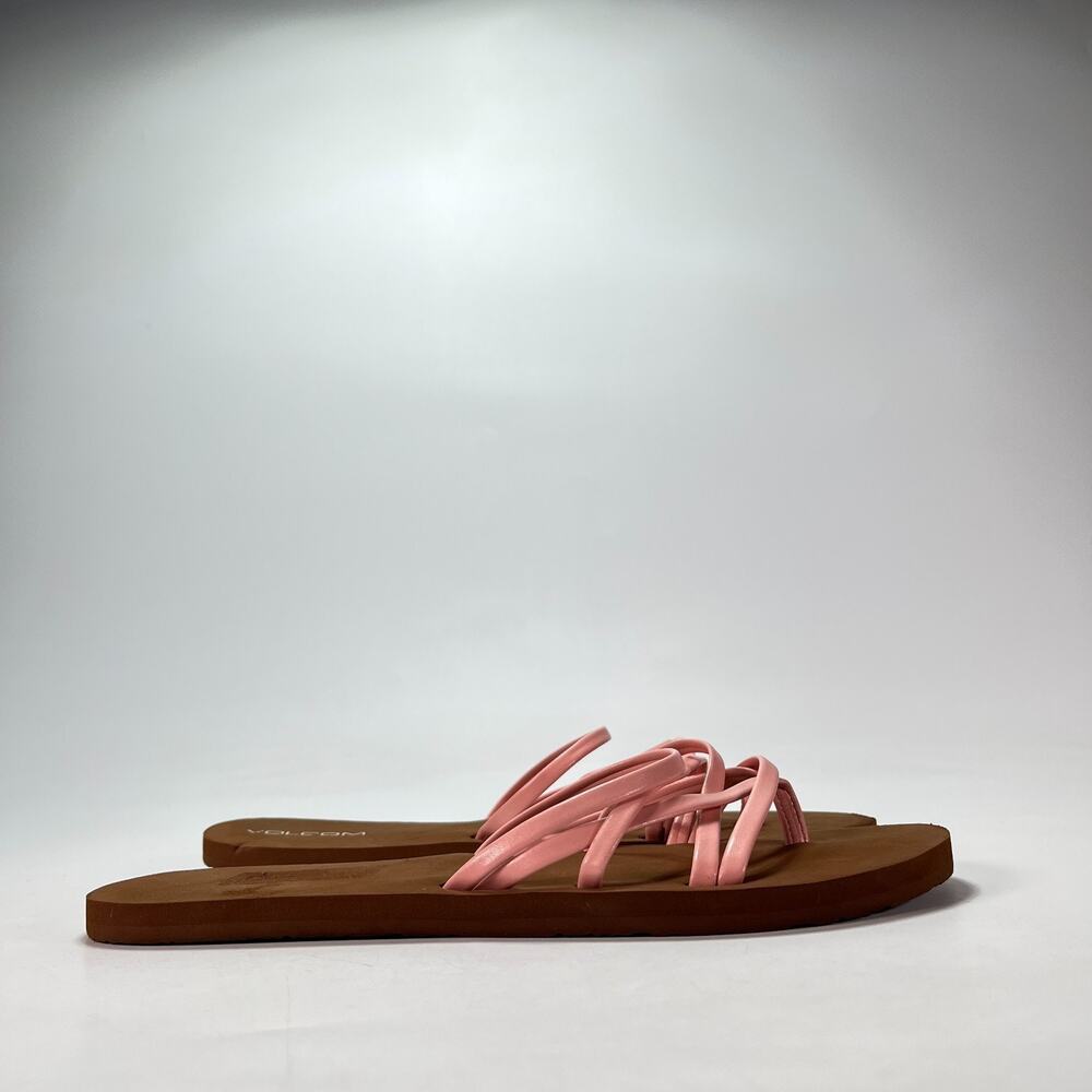 Volcom New School Pink Casual Strappy Flip Flop Flat Sandals Women's Size 9.5